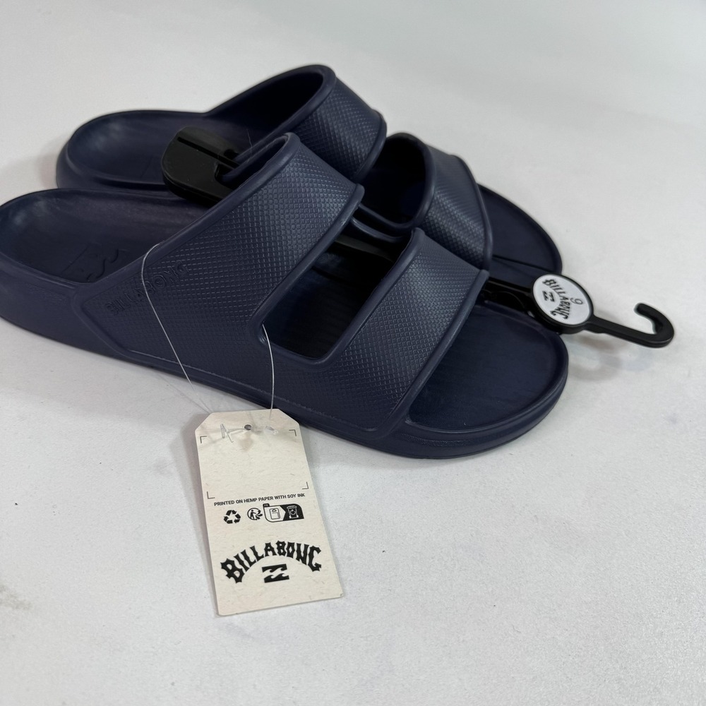 Billabong Helios Cush Sandals Mens Size‎ 9 Blue Double Strap Comfort Slide Shoes
